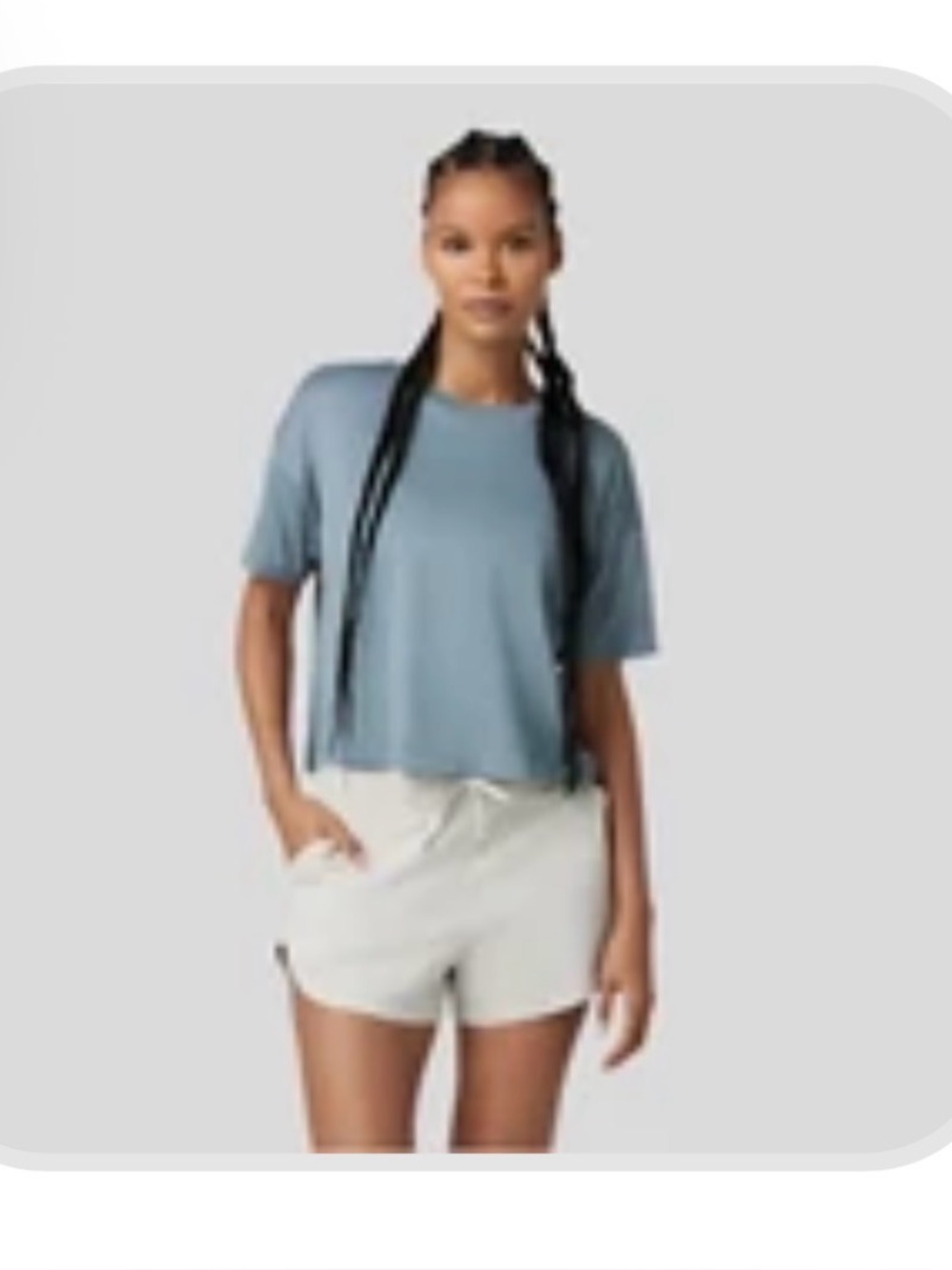 Vuori women’s energy tee smoke blue size small